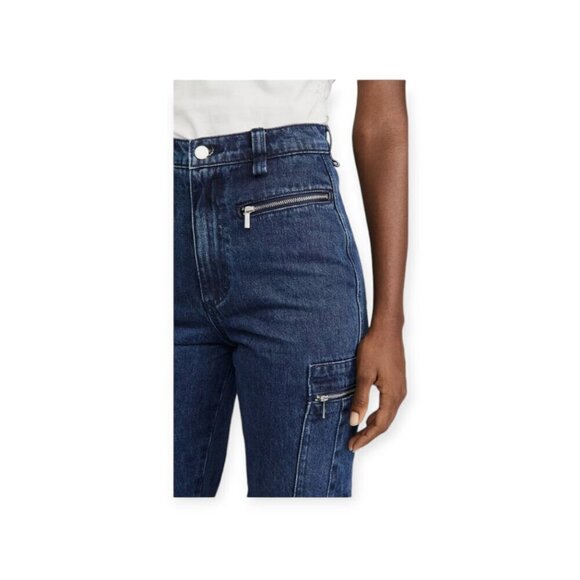 WeWoreWhat Indigo Utility Carpenter Jeans Wide Leg Denim Pants Size 6 - Picture 2 of 15